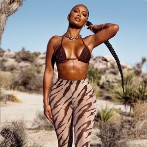 Niccolo 3 Piece Pants Set - Mocha Latte Zebra